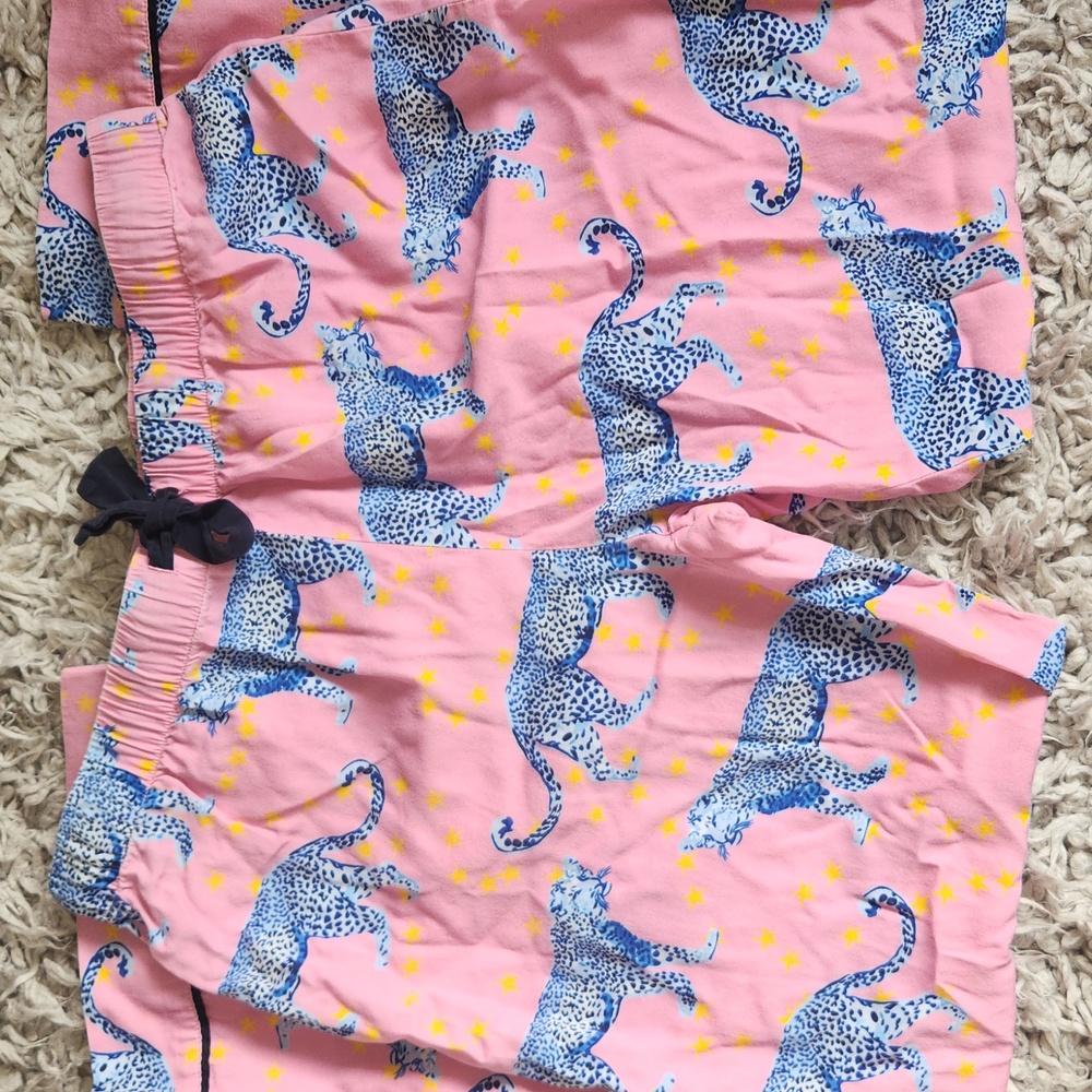 Katie Kime Cosmic Cheetah Pajama Pants Set Size Medium. - Picture 2 of 10